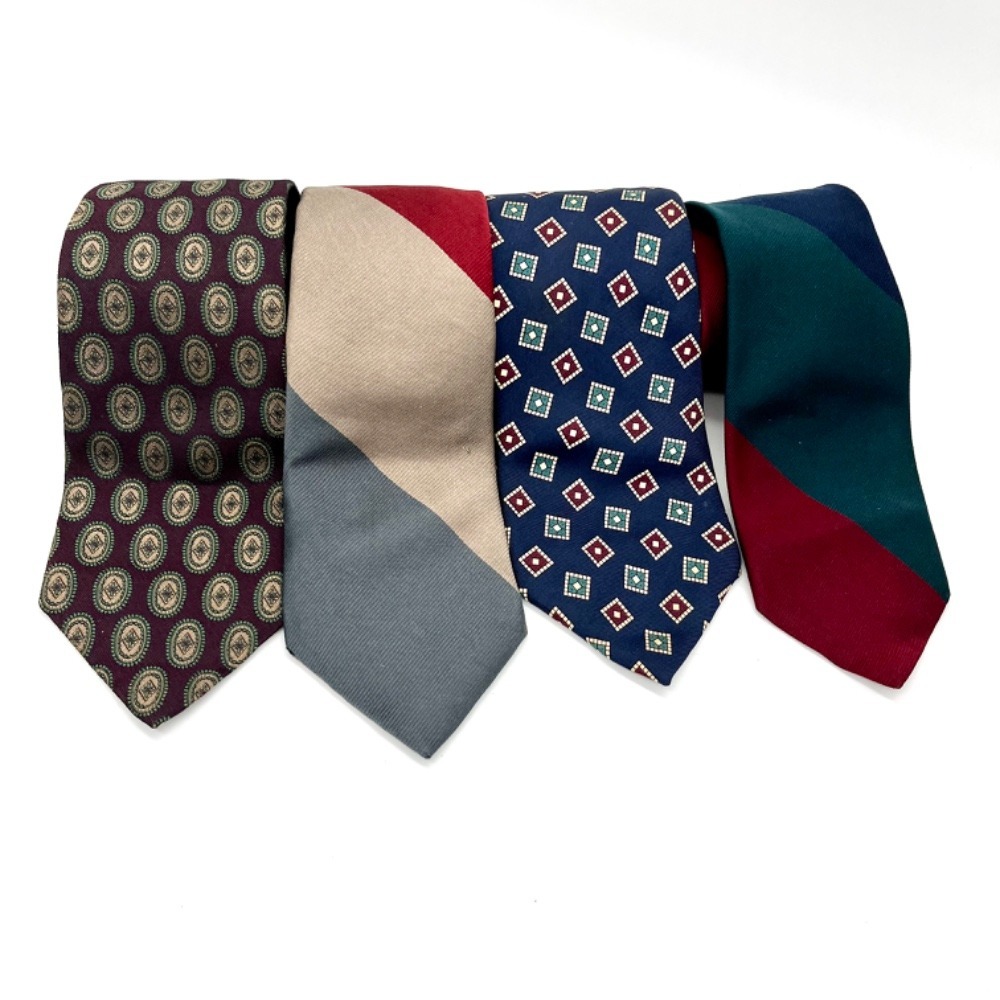 Hathaway Briar Neckties Lot 4pc Silk Blend Patterned Striped Men's‎ Ties